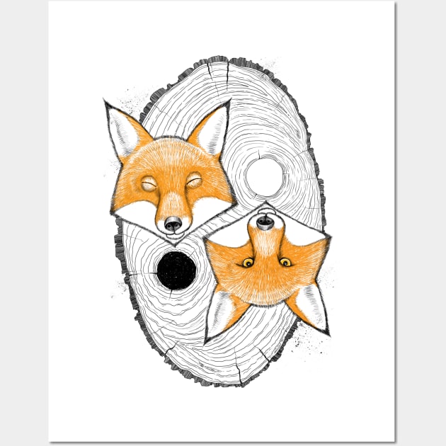 Yin yang foxes Wall Art by NikKor